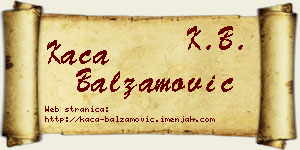 Kaća Balzamović vizit kartica
